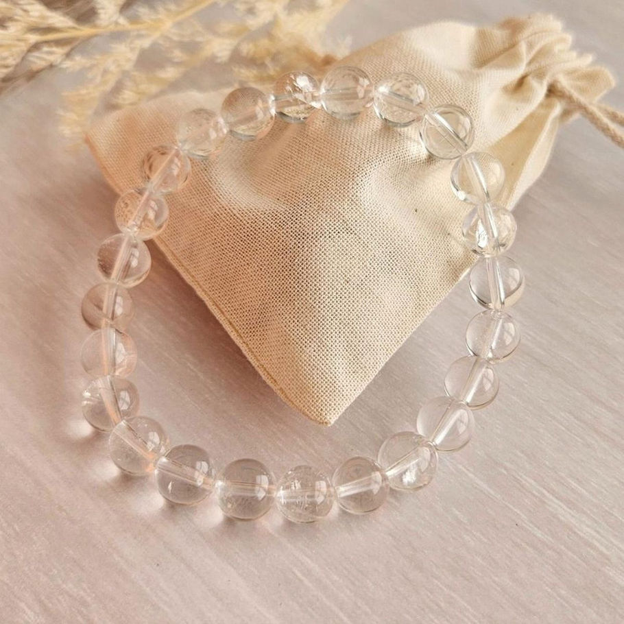 Clear Quartz Master Healer beaded bracelet