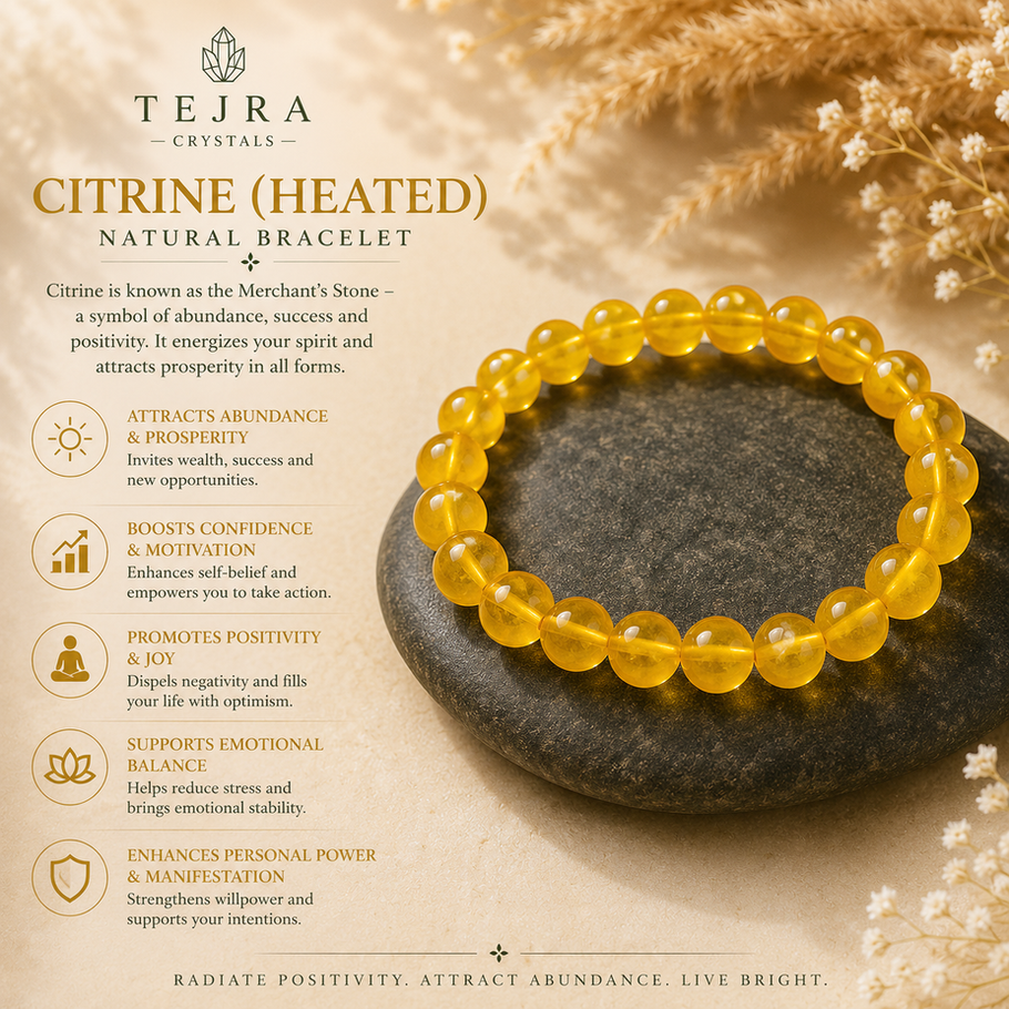 Heated Citrine honey-gold beaded bracelet