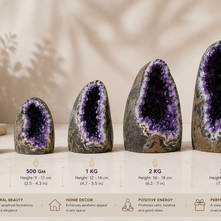 Brazilian Amethyst geode with violet crystal formations