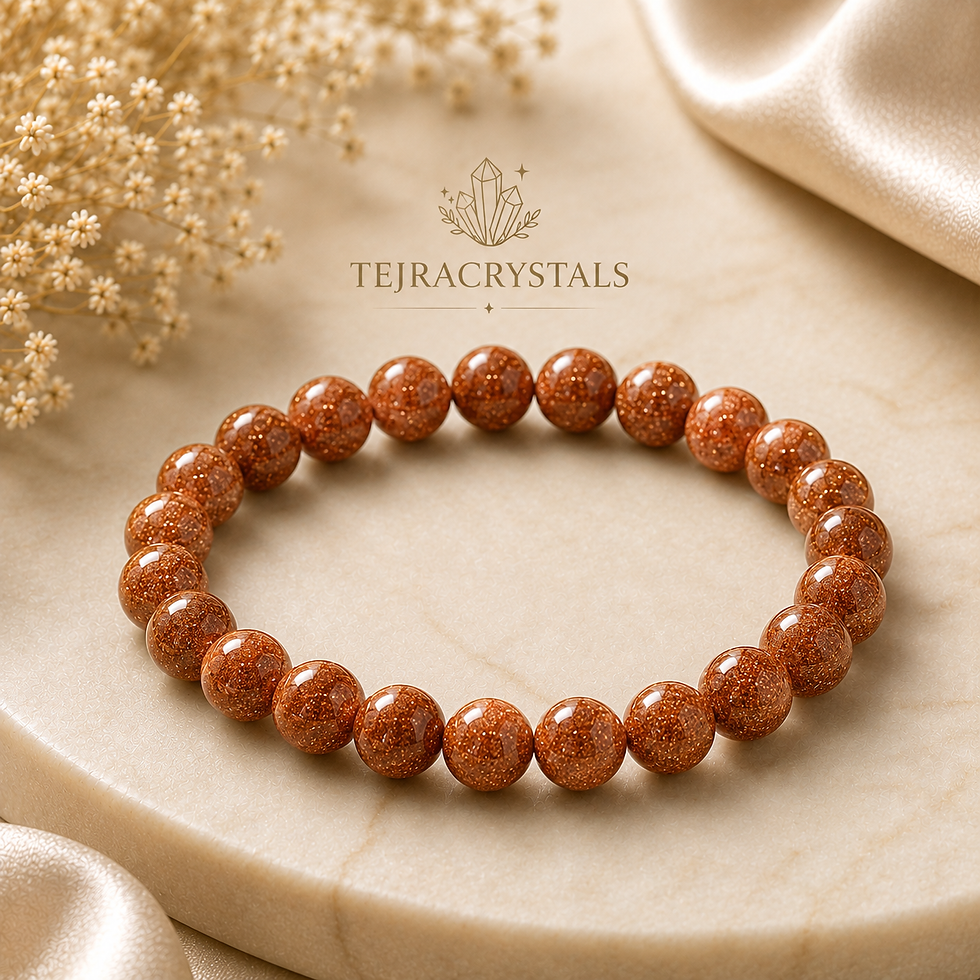 Natural Sun Sitara beaded bracelet, stone of confidence and leadership