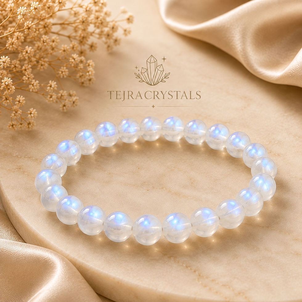 Natural Moonstone beaded bracelet, stone of intuition and new beginnings