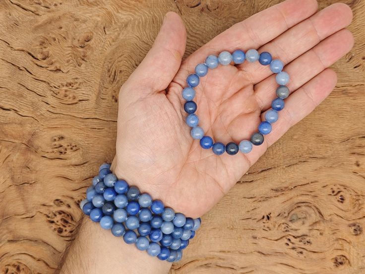 Natural Blue Aventurine beaded bracelet by Tejra Crystals
