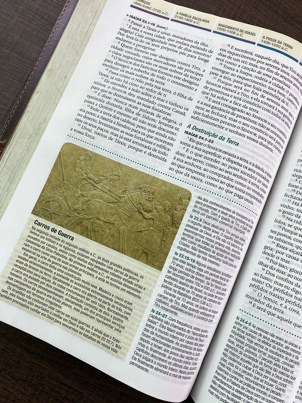 Miniatura: Bíblia de Estudo em Ordem Cronológica  | ARC | Letra Normal | Capa Marrom