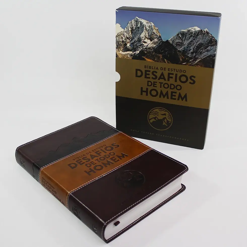 Miniatura: Bíblia Sagrada de Estudo Desafios de Todo Homem | NVT | Marrom