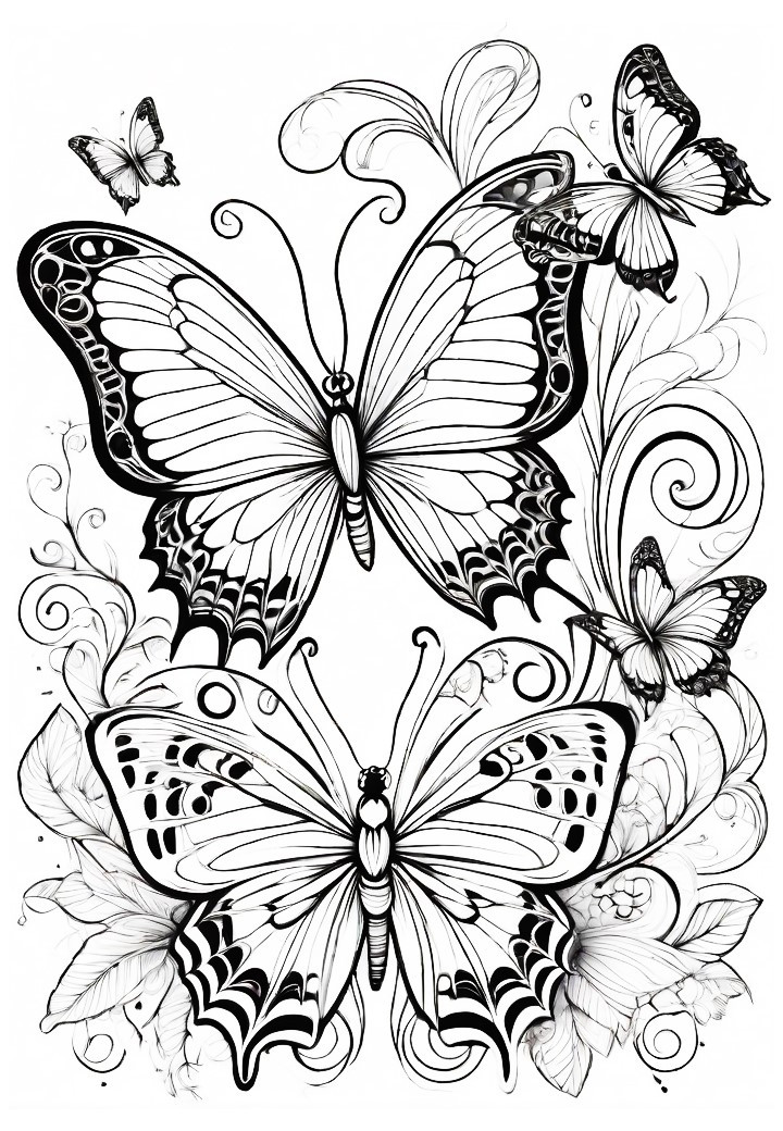 Coloring book for the creative gardeners that love butterflies. Images of different butterflies