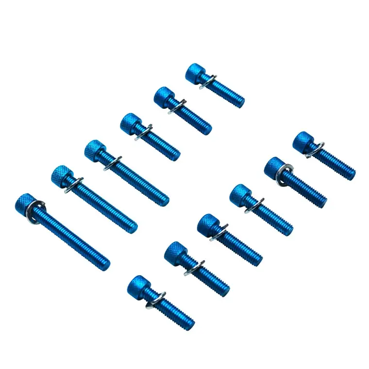 Vis De Carter Replay Alu Pour MBK 50 Booster-Yamaha 50 BWS  Bleu 6X25-40-45 (Kit