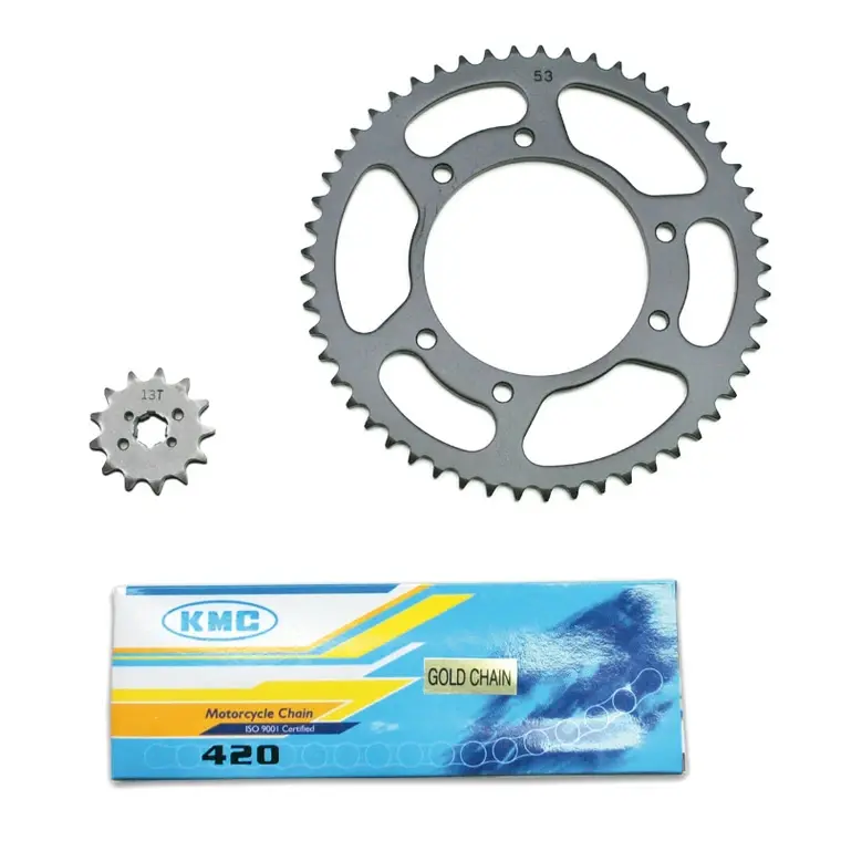 Kit Chaine Adaptable Derbi 50 Senda 2000+2001  420  13X53  (Alesage 105Mm) (Demu