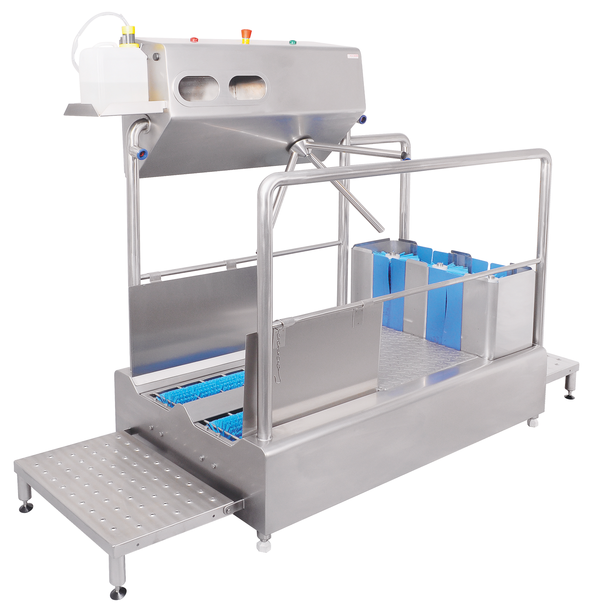 myjka do butów, przemysłowa mujka obuwia, automatyczna przechodnia myjka ze stali nierdzewnej,  urządzenia z nierdzewki