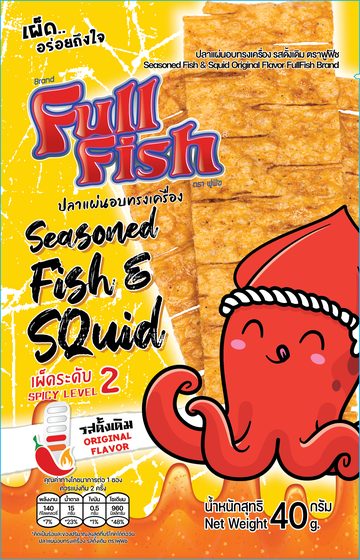 ปลาแผ่นอบทรงเครื่อง FullFish รสดั้งเดิม ขนาด 40 กรัม