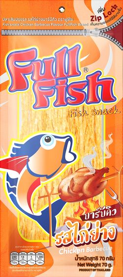 ปลาเส้น FullFish รสไก่ย่างบาร์บีคิว ขนาด 70 กรัม