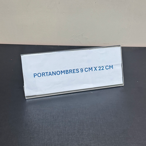 Porta Nombre Acrilico 22x9 Transparente | Braille Chile