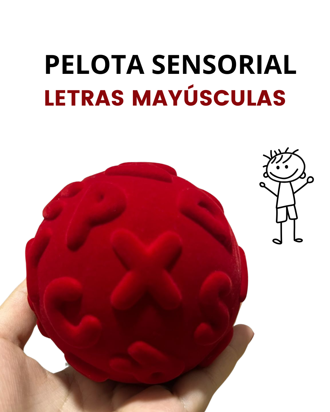 Pelotas educativas sensoriales -mayúsculas y figuras geométricas