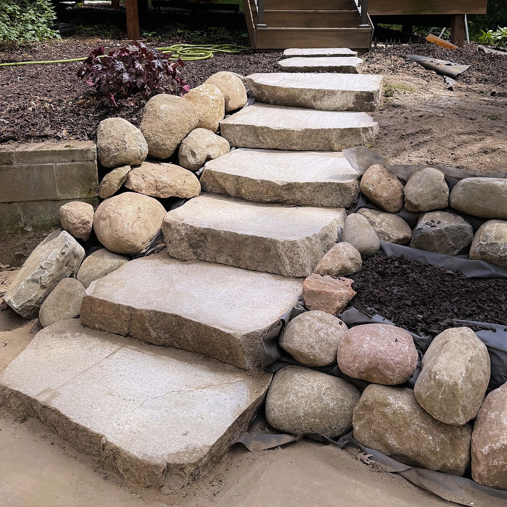 Boulder Staircase and wall