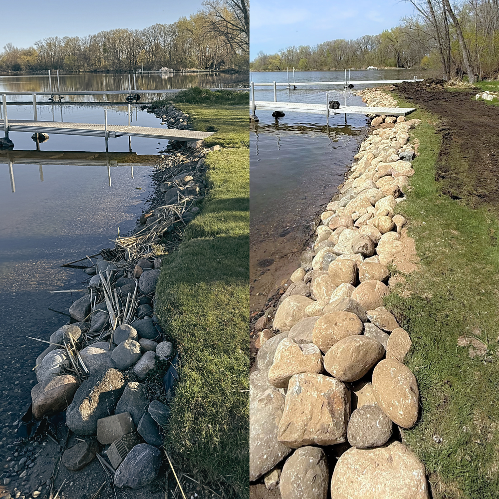 Shoreline Restoration Boulder Wall