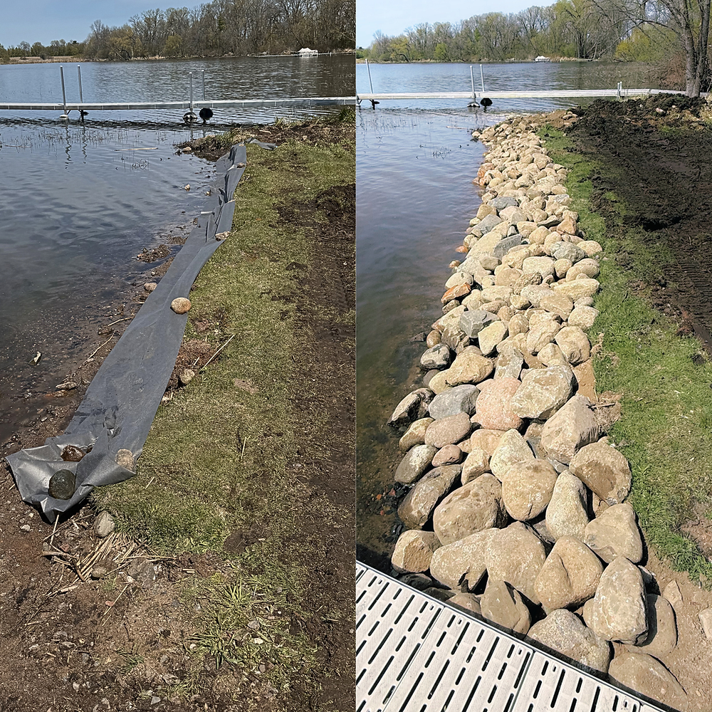 Shoreline Restoration Boulder Wall