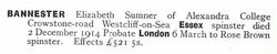 Elizabeth Bannester Probate Notice