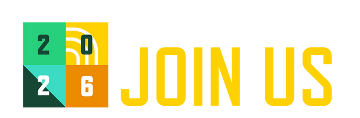 Colorful graphic showing numbers 2026 and the invitation text JOIN US.