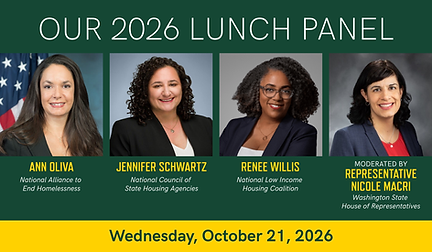 Our 2026 Lunch Panel featuring Ann Oliva, Jennifer Schwartz, Renee Willis, and moderator Representative Nicole Macri on October 21, 2026.