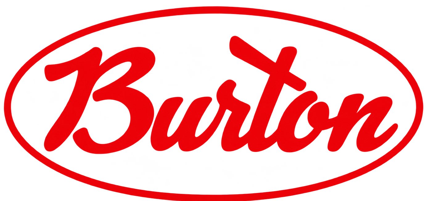 Burton official red oval logo