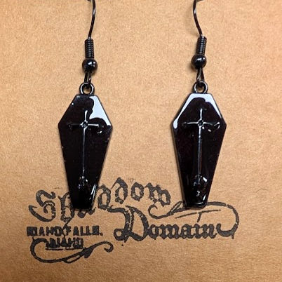 Coffin Earrings Black on Black