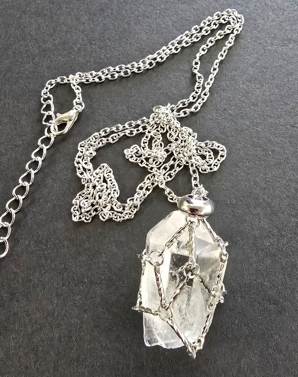 Adjustable Silver Crystal Holding Chain