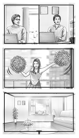 モノクロ  絵コンテ