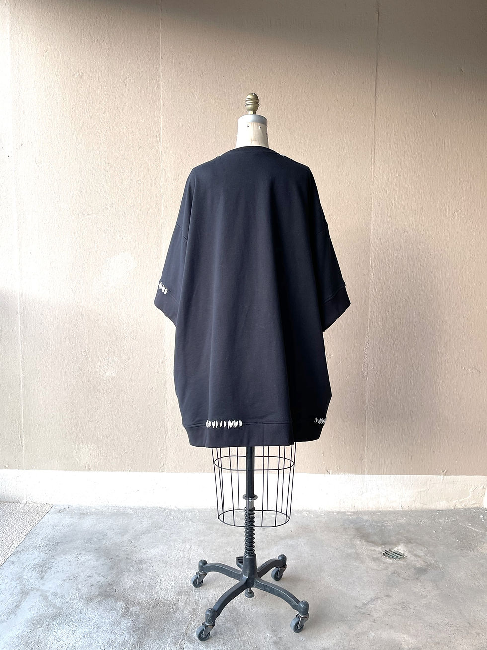 Thumbnail: Sherry Sweatshirt Dress with Hand stitch / Pre-order