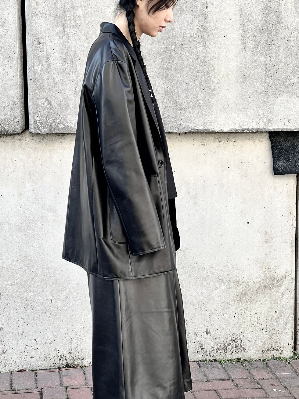 Thumbnail: Leather Single Blazer / Pre-order