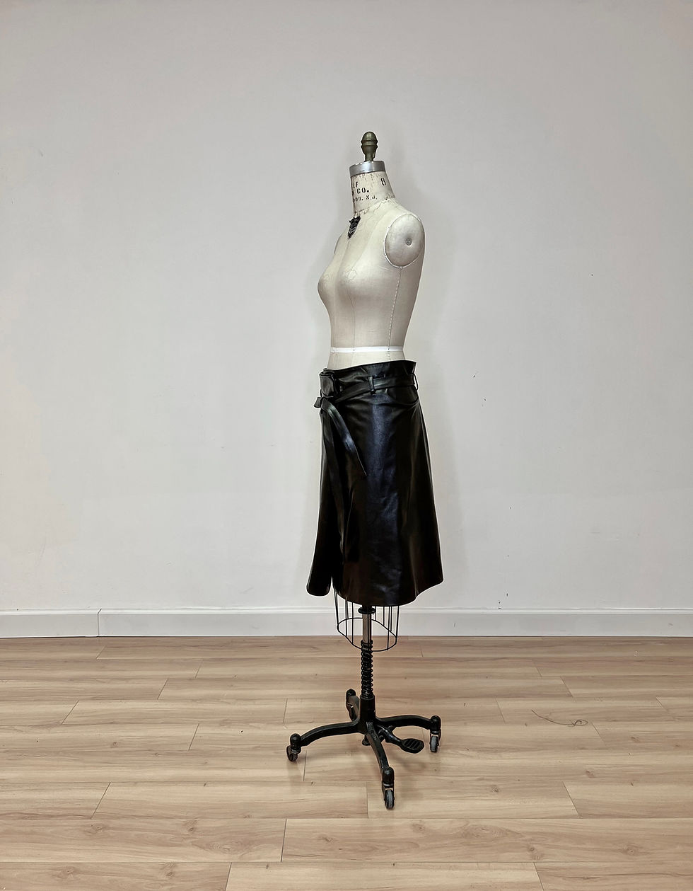 Thumbnail: Leather Wrap Skirt /Pre-order