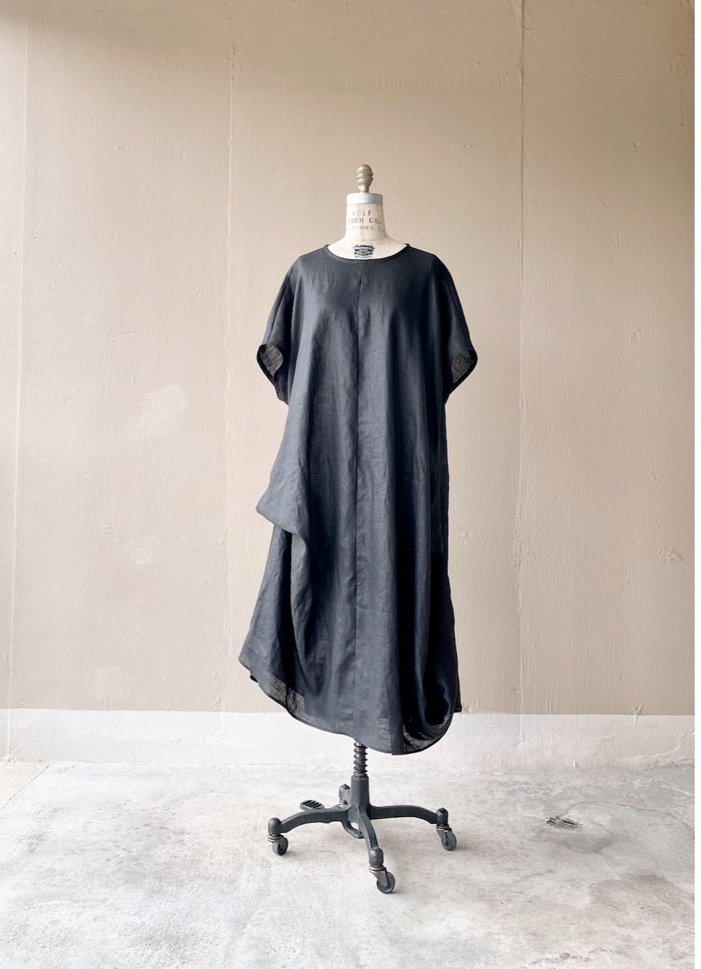 Asymmetric Linen Draped Dress  /  Pre-order