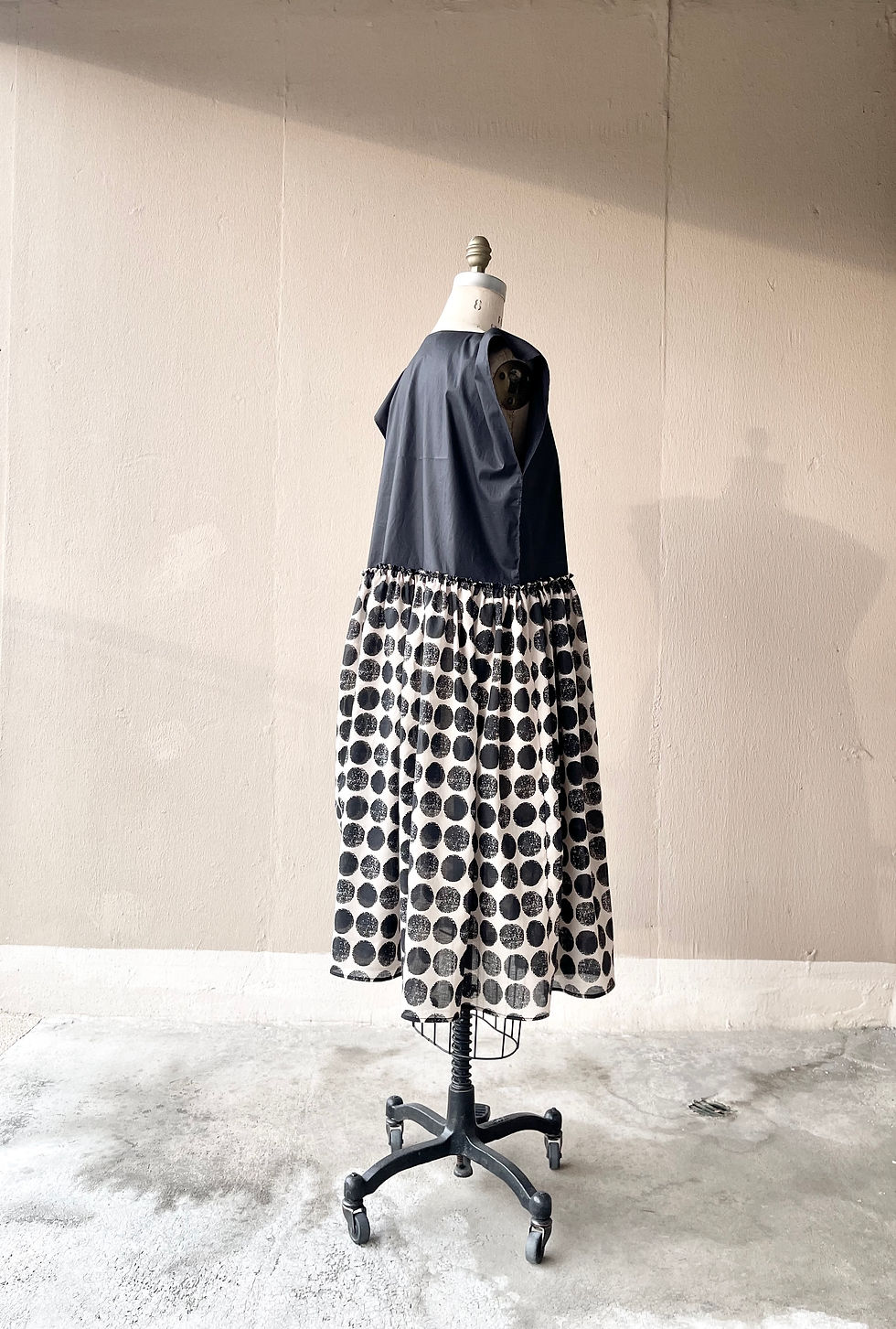 Thumbnail: Gathered Dress with Polka dot