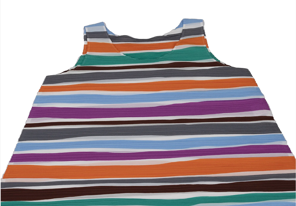 Thumbnail: Pleats Please Colorful stripe Pleated Dress