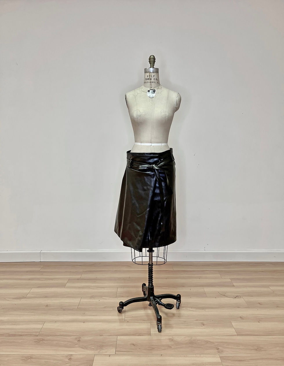 Thumbnail: Leather Wrap Skirt /Pre-order