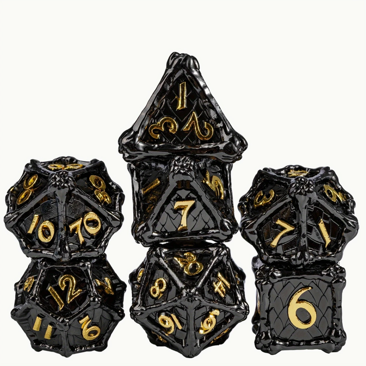 Bone Metal Dice Set