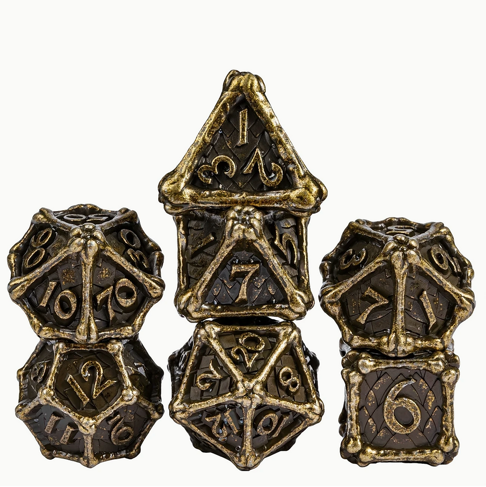 Thumbnail: Bone Metal Dice Set