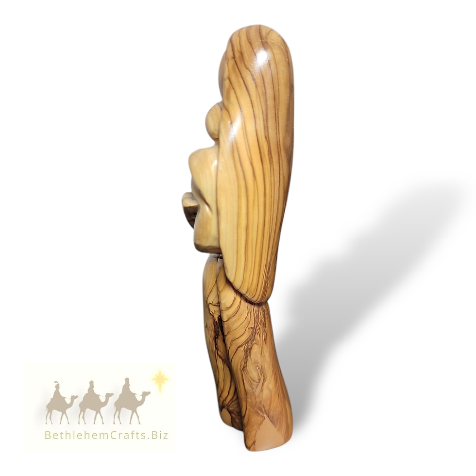 Thumbnail: Authentic Holy Land olive wood virgin mary statue handmade in Bethlehem for modern Catholic d�cor new mom baby baptism gift