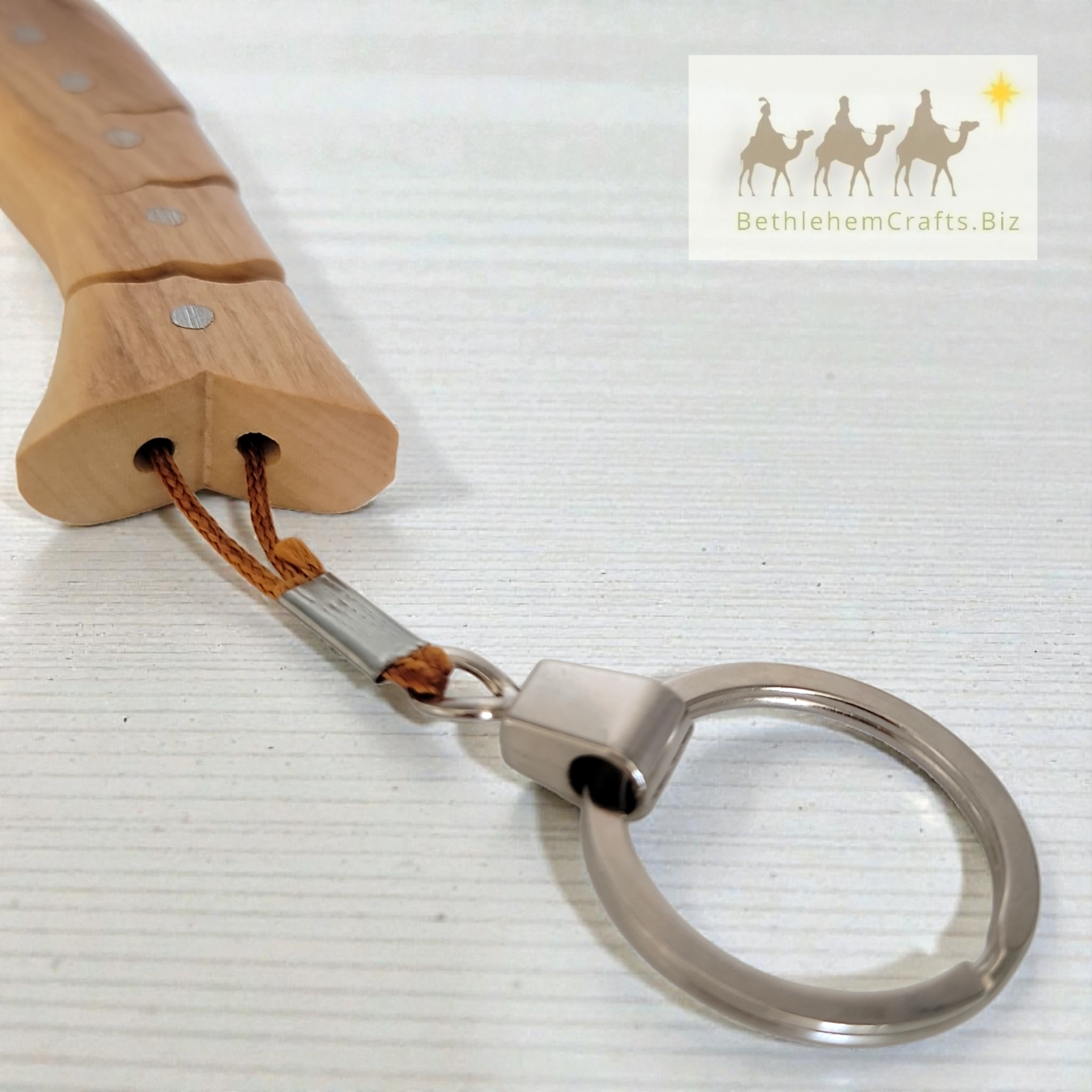 Authentic Holy Land olive wood articulating fish keychain handmade in Bethlehem for fathers day or symbolic Christian Gift.