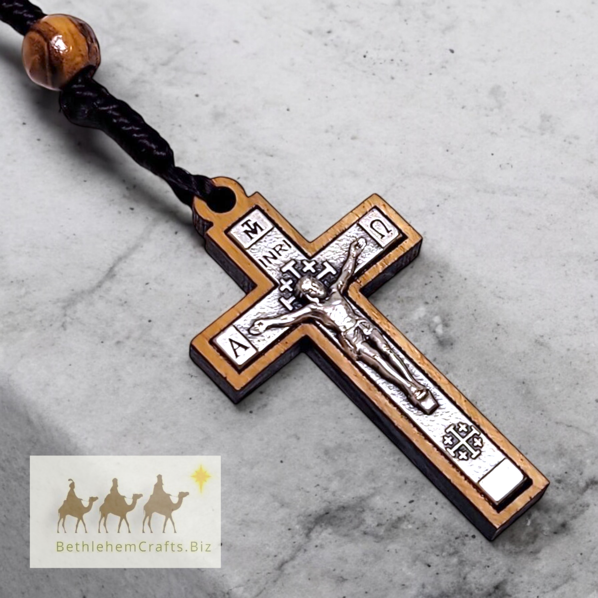 Authentic Holy Land olivewood rope rosary handmade in Bethlehem Catholic prayer beads baptism 1st communion confirmation gift
