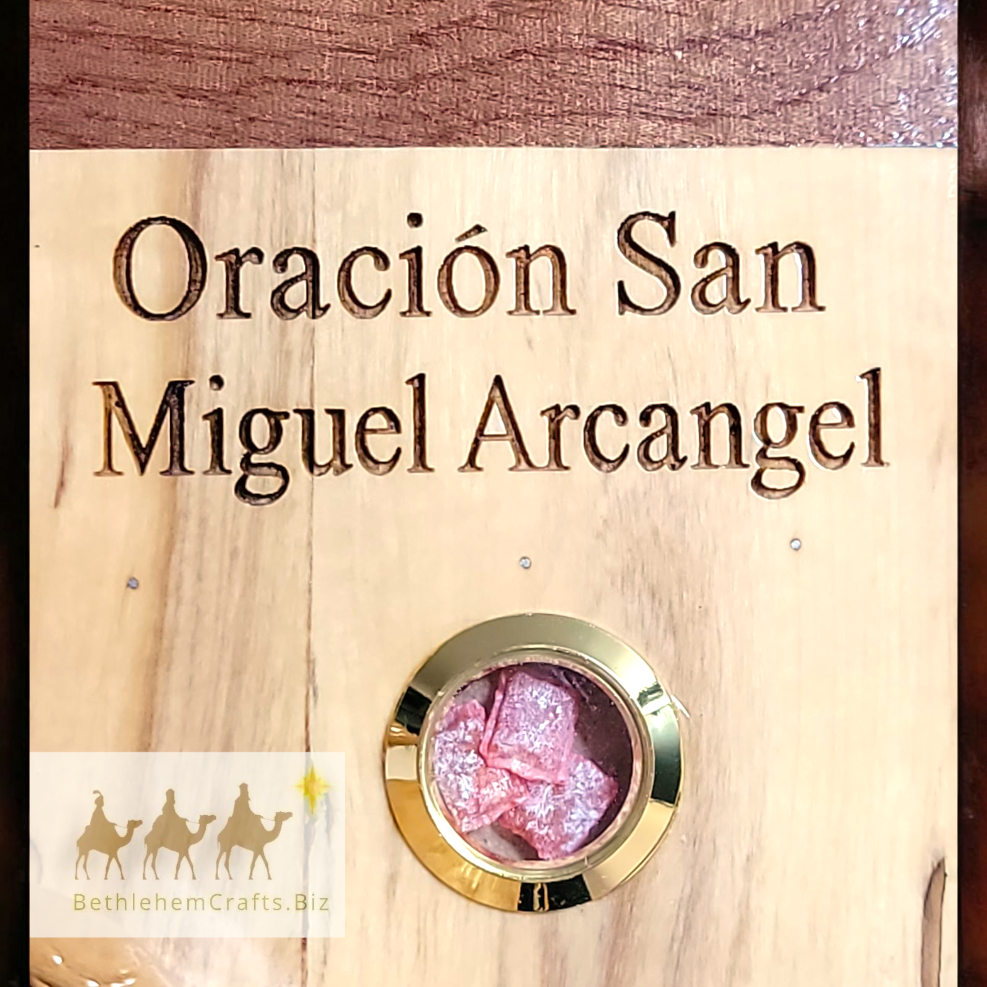 Authentic Holy Land olive wood st michael prayer wall plaque handmade in Bethlehem for catholic home d�cor christmas gift
