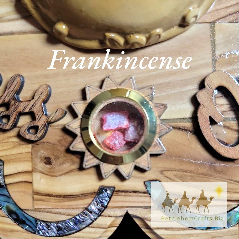 Thumbnail: Holy Family Wall Art from Bethlehem, handmade olivewood plaque with abalone shell and ceramic for Catholic home decor
