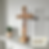 large olive wood standing crucifix for table top display in classic Catholic home decor or Christian gift from the Holy Land