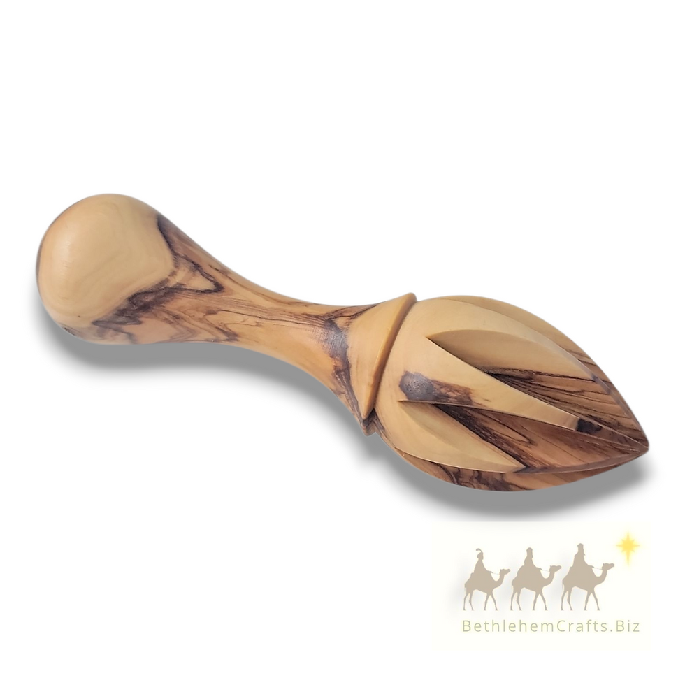Thumbnail: handmade natural olive wood citrus juicer squeezer for lemons limes oranges grapefruit, holy land olive wood kitchen utensils