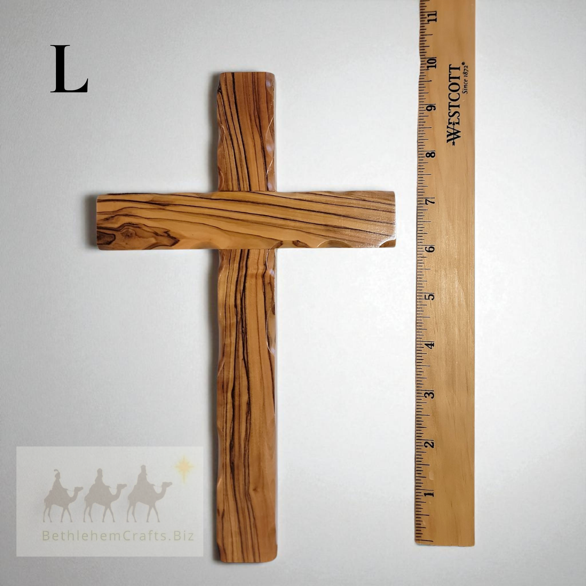 Authentic Holy Land olivewood plain empty latin wall cross handmade in Bethlehem minimalist Christian d�cor religious gift