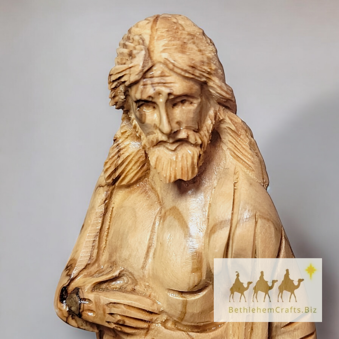 Authentic Holy Land olive wood Jesus statue, Christ the Teacher carving handmade in Bethlehem for Catholic Christian d�cor