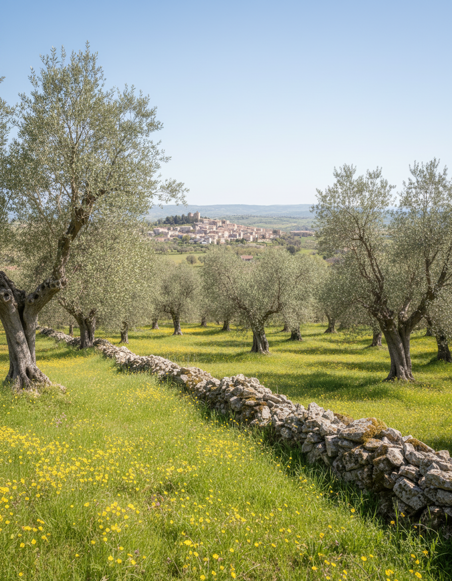 Olive grove in the Holy Land near Bethlehem Christians