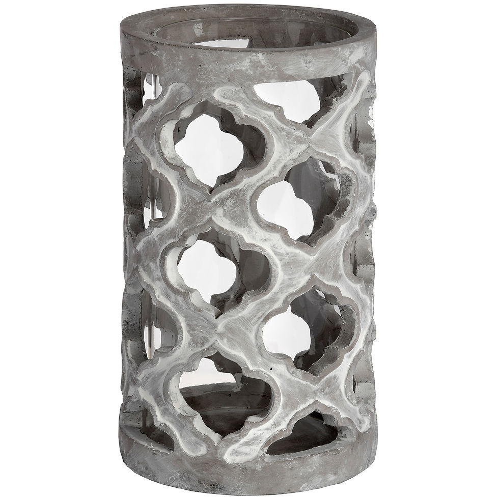 Thumbnail: Large Stone Effected Patterned Candle Holder