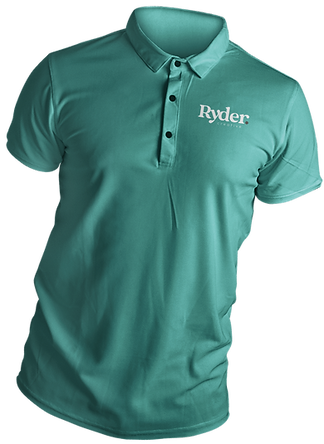 ryder creative turquoise polo shirt printed logo