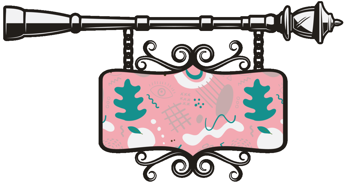 Hanging sign animated pink pattern signage