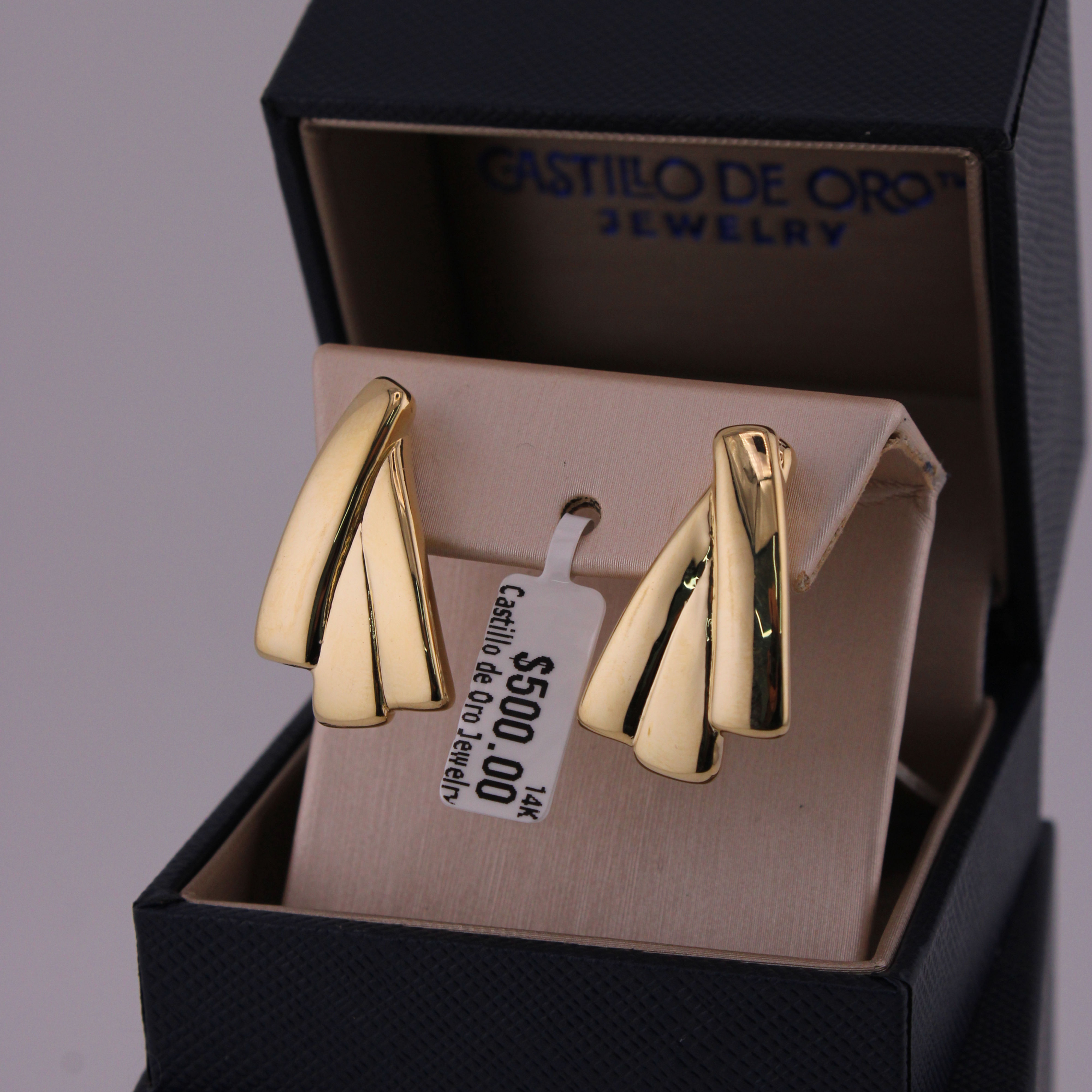 Women's Omega Earrings in 14k gold