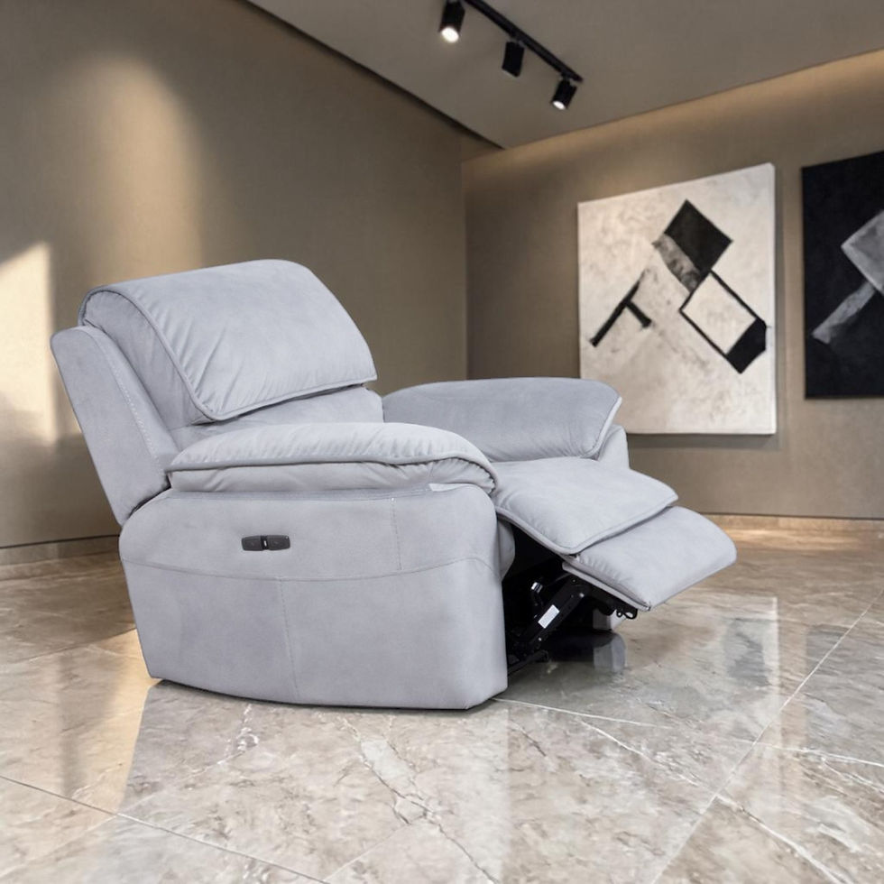 Thumbnail: New OXLEY - Electric Recliner Sauve Fabric 1 Seater Sofa in Steel/Shadow Colour | Citylife Furniture, Brisbane